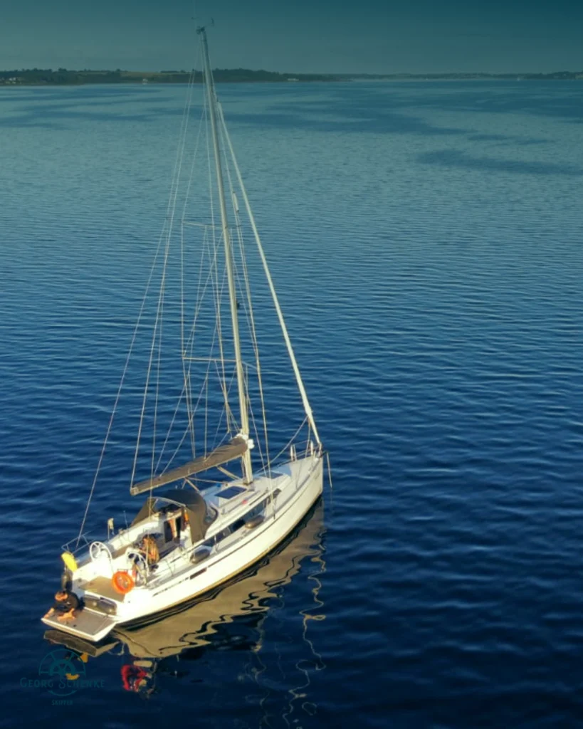 Segelyacht liegt vor Anker